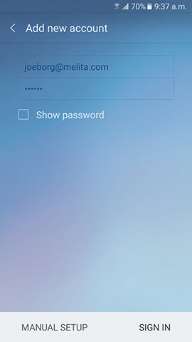 Adding new account